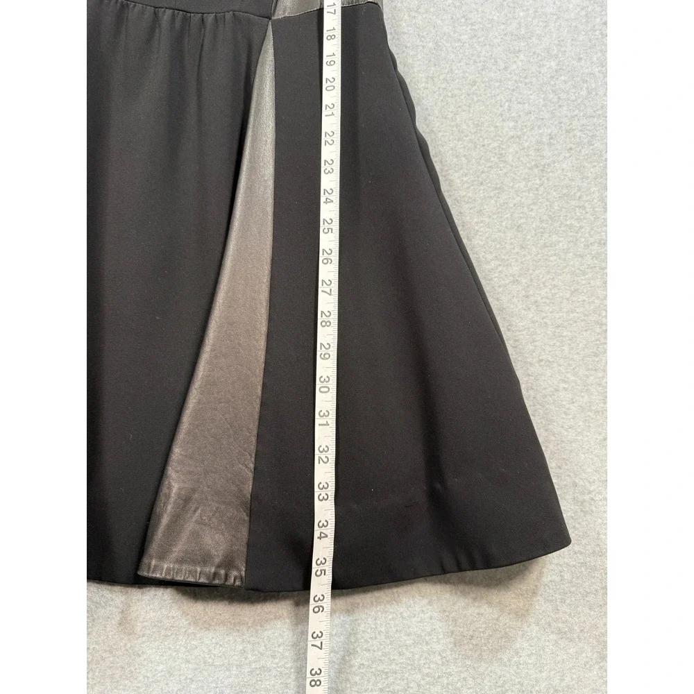 Rag & Bone Black Fit Flare Dress Lamb Leather Panels 8 USA Made Minimalist Chic - Picture 13 of 17